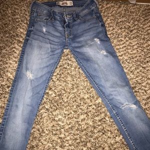 Hollister super skinny light blue jeans